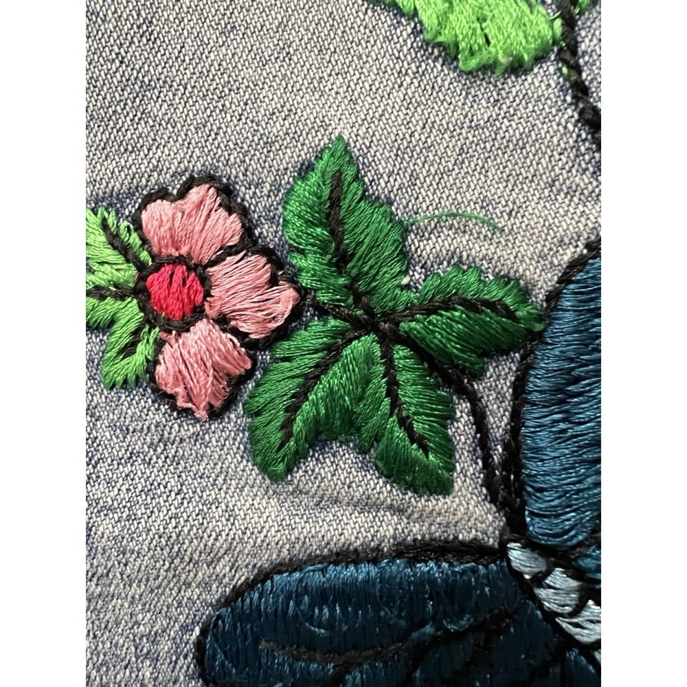 Y2K Jordache Girls Embroidered Butterfly & Bird Jeans Size 10 - Picture 4 of 12